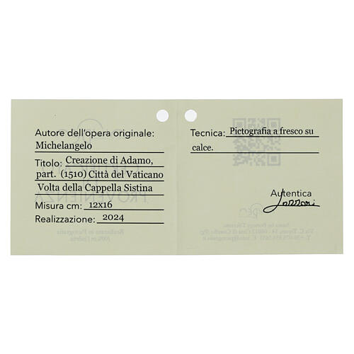 Criação de Adão Michelangelo 12x16 cm detalhe Bottega Tifernate essential 3