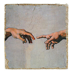 Creation of Adam 9x9 cm Bottega Tifernate essential Michelangelo