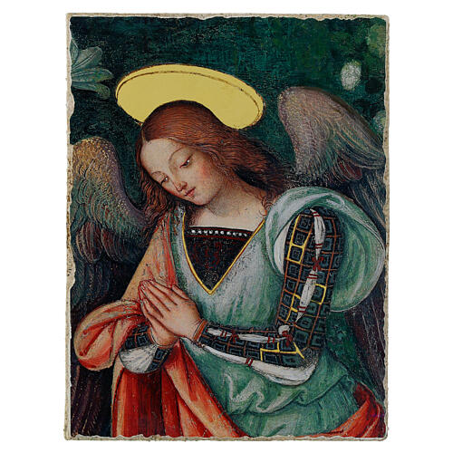 Angel by Pinturicchio, detail with retouch finish, Bottega Tifernate, 5x6 in 1