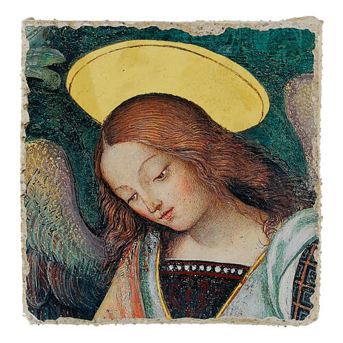 Angel by Pinturicchio, retouched detail, Bottega Tifernate, 3.5x3.5 in 1