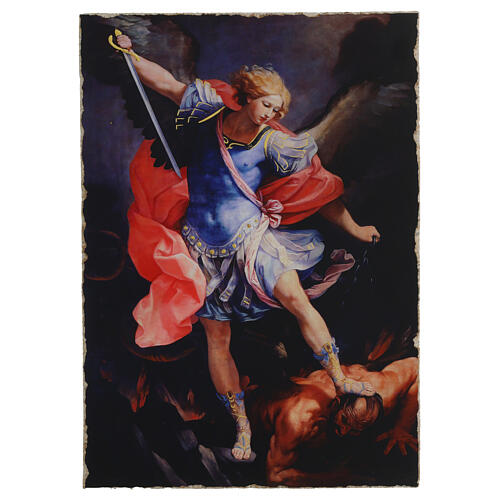 San Michele arcangelo 28x40 cm Guido Reni retouch Bottega Tifernate 1