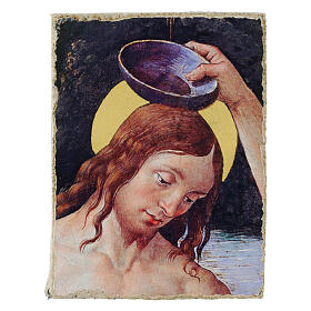 Bautismo de Cristo 9x12 cm Perugino detalle Bottega Tifernate retouch