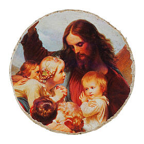 Jesus with children Vogel diameter 6 cm essential Bottega Tifernate