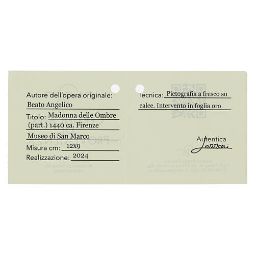 Madonna of the Shadows by Fra Angelico, detail with gold retouch, 3.5x5 in, Bottega Tifernate 3