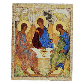 Icona della Trinità retouch Andrei Rublev 9x12 cm Bottega Tifernate