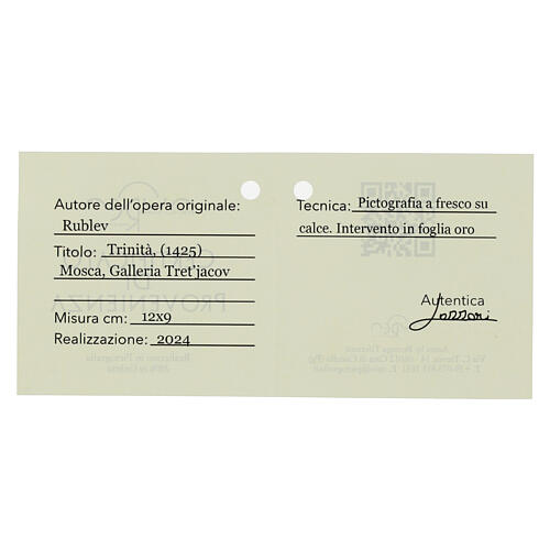 Ícone da Trindade retouch Andrei Rublev 9x12 cm Bottega Tifernate 3