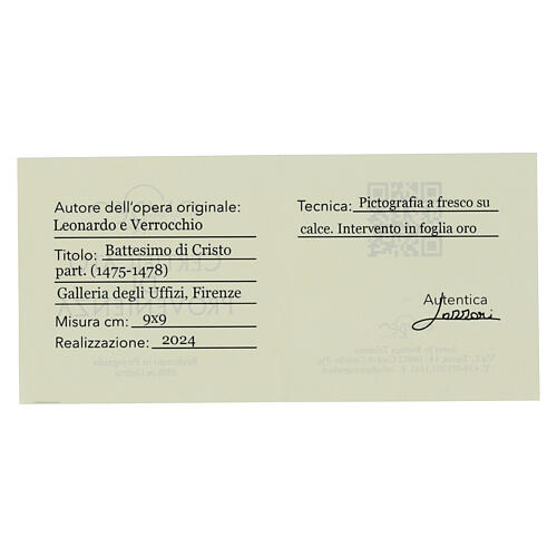 Baptism of Christ Leonardo square 9x9 cm Bottega Tifernate 3