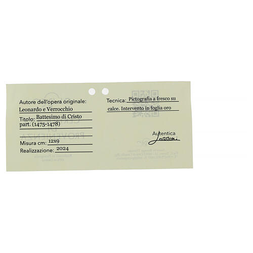 Baptism of Christ 9x12 cm Leonardo Bottega Tifernate retouch detail 3