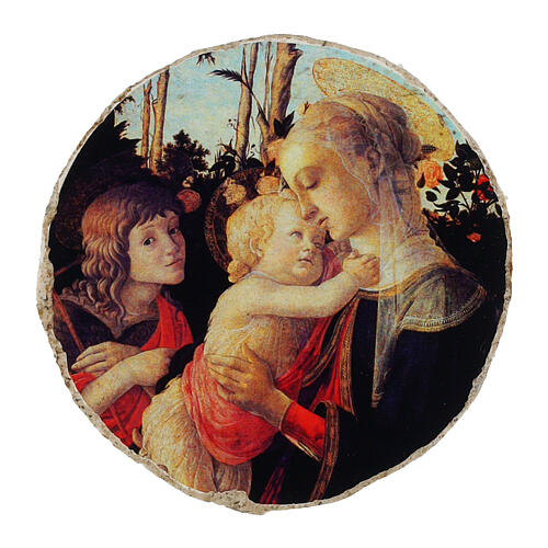 Madonna of the rose garden by Botticelli, d. 2.5 in, essential finish, Bottega Tifernate 1