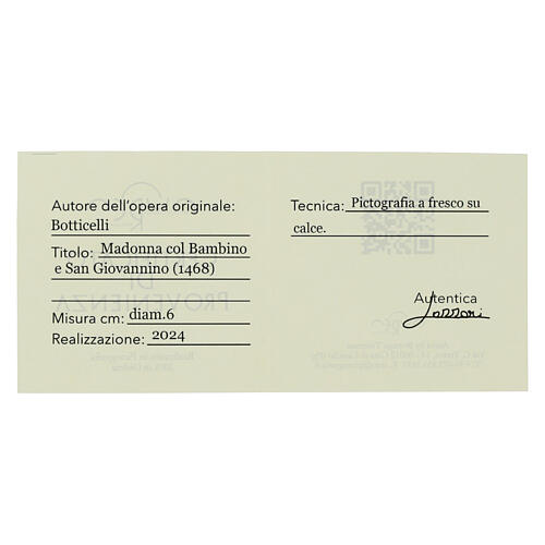 Madonna of the Roses Botticelli diameter 6 cm essential Bottega Tifernate 3