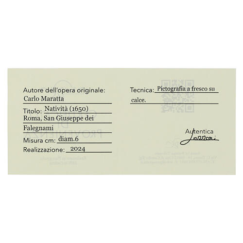 Nativity Carlo Maratta diameter 6 cm Bottega Tifernate essential 3