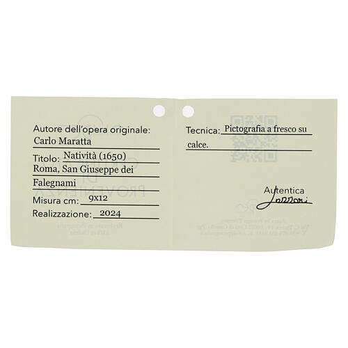 Nativity Carlo Maratta square 9x12 cm Bottega Tifernate 3