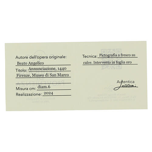 Annunciation Beato Angelico diameter 6 cm round Bottega Tifernate 3