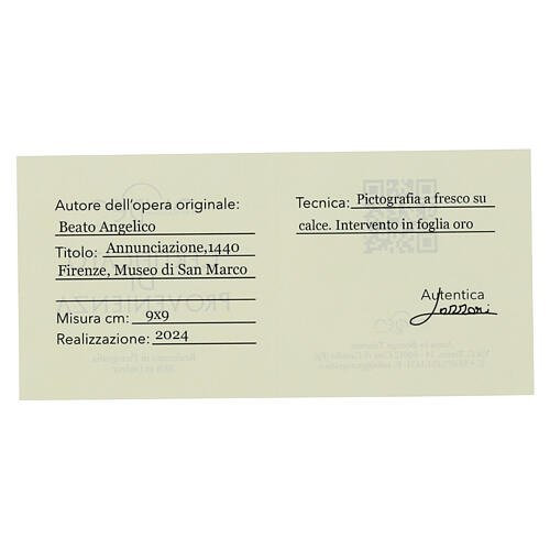 Annunciation Beato Angelico Bottega Tifernate 9x9 cm square 3