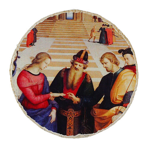 Marriage of the Virgin by Raphael, d. 2.5 in, essential finish, Bottega Tifernate 1