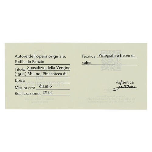 Marriage of the Virgin dm 6 cm Raphael essential Bottega Tifernate 3