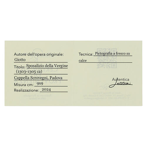 Marriage of the Virgin by Giotto, essential finish, 3.5x3.5 in, Bottega Tifernate 3