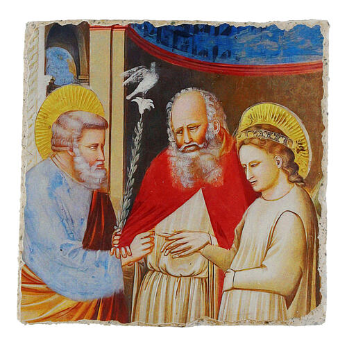 Los desposorios de la Virgen 9x9 cm Giotto Bottega Tifernate essential 1