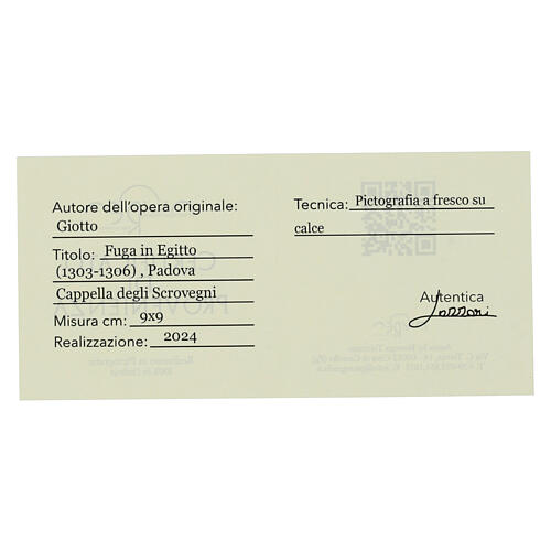 Flight into Egypt by Giotto, essential finish, 3.5x3.5 in, Bottega Tifernate 3