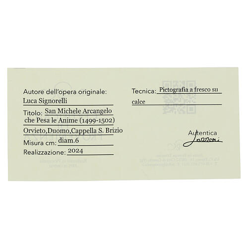 Saint Michael Luca Signorelli diameter 6 cm Bottega Tifernate essential 3