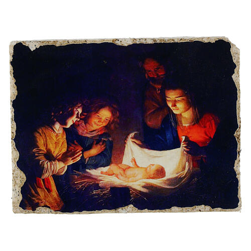 Nativity Gherardo delle Notti 9x12 cm Bottega Tifernate essential 1