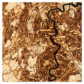 Mapa madera relieve Roma Jubileo 35x35 cm ed limitada