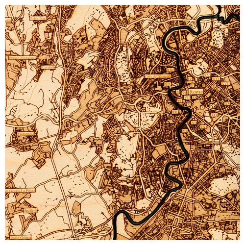 Carte de Rome en relief en bois Jubilé 2025 35x35 cm édition limitée 4