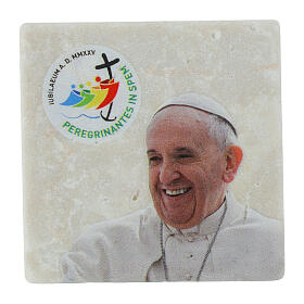 Imán logotipo Jubileo Papa Francisco mármol 5x5 cm Editorial Bella Immagine