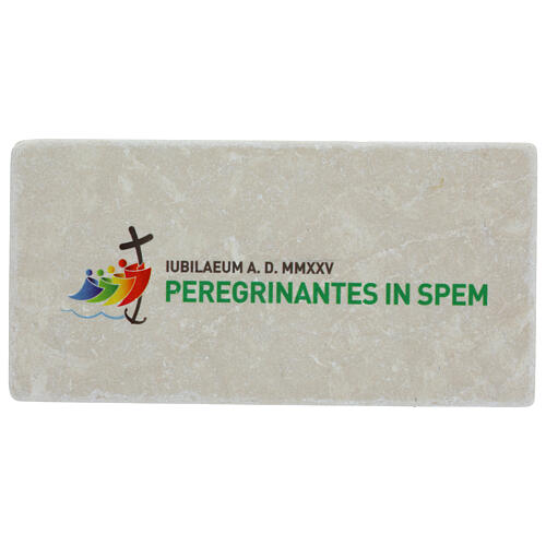 Quadretto marmo 10x20 logo Giubileo 2025 latino Editrice Bella Immagine 1