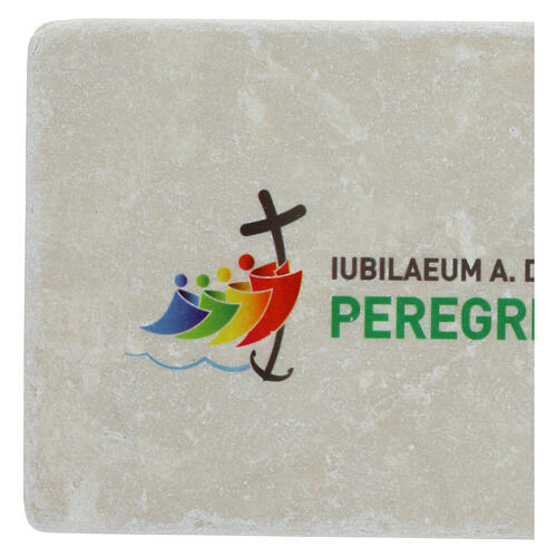 Quadretto marmo 10x20 logo Giubileo 2025 latino Editrice Bella Immagine 2