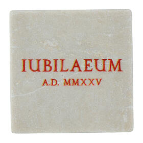 Aimant Iubilaeum A.D. MMXXV rouge marbre 5x5 cm Éd. Bella Immagine