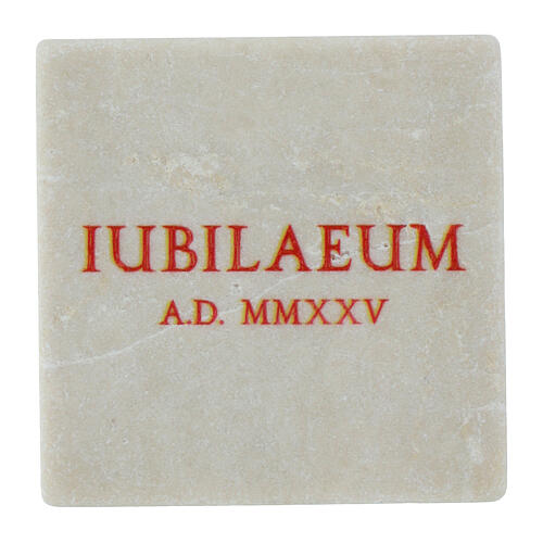 Aimant Iubilaeum A.D. MMXXV rouge marbre 5x5 cm Éd. Bella Immagine 1