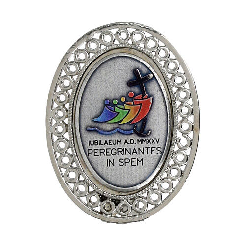 Quadro oval logo Jubileu metal 4x3 cm 1