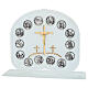 Way of the Cross Sculpture with White Glass Golden Cross, 26x7x21 cm s1