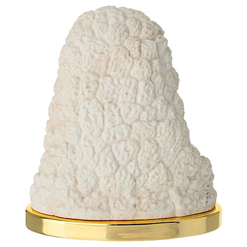 Virgen de Lourdes con cueva base oro ovalada 14x12 cm 4