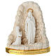 Virgen de Lourdes con cueva base oro ovalada 14x12 cm s1