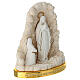 Virgen de Lourdes con cueva base oro ovalada 14x12 cm s2