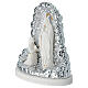 Gottesmutter von Lourdes mit silberfarbener Grotte – ovale weiße Basis, 14 × 12 cm s2