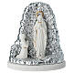 Virgen de Lourdes con cueva plateada base ovalada 14x12 cm s1