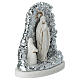 Virgen de Lourdes con cueva plateada base ovalada 14x12 cm s3