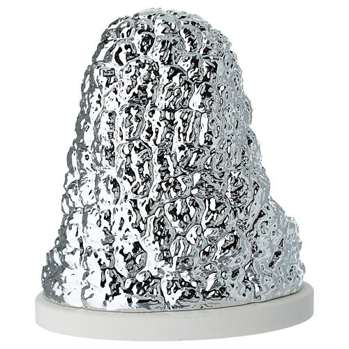 Our Lady of Lourdes Statue with Silver Grotto Oval Base, 14x12 cm 4