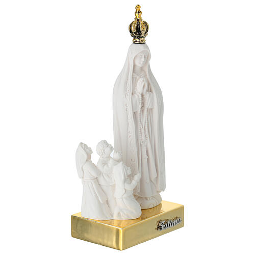 Escultura Nossa Senhora de Fátima com crianças 7x5x15 cm 3