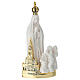 Virgen de Fátima de resina con base e iglesia oro 15x7 cm s1