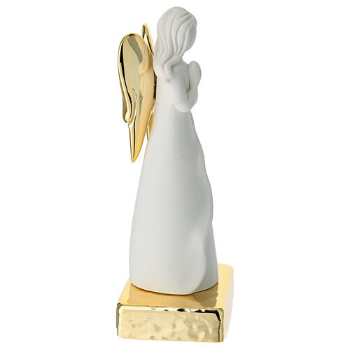 Anjo em oração base dourada 7x5x15 cm 4