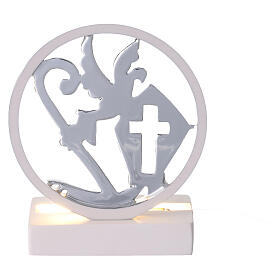 Lampe Confirmation argentée LED 13x9 cm