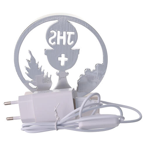 Erstkommunion Silberne LED-Lampe 13x9 cm 5