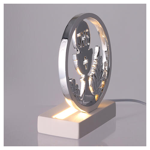 Lampada Prima Comunione argentata LED 13x9 cm 4