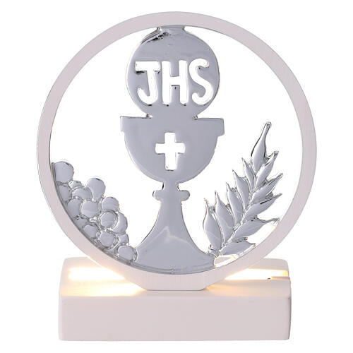 Silver LED First Communion Lamp, 13x9 cm 1
