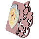Quadretto rosa Sacra Famiglia in legno 9 cm s2