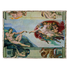 Creation of Adam by Michelangelo, Bottega Tifernate, 3.5x5 in, essential finish